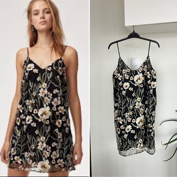 Aritzia Little Moon Cheyenne Floral Mini Formal Evening Party Embroidered Dress - Picture 2 of 3